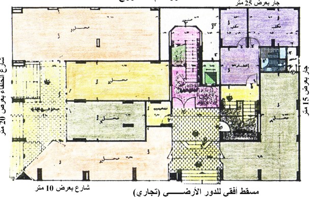 الطابق الارضي محلات ومكاتب